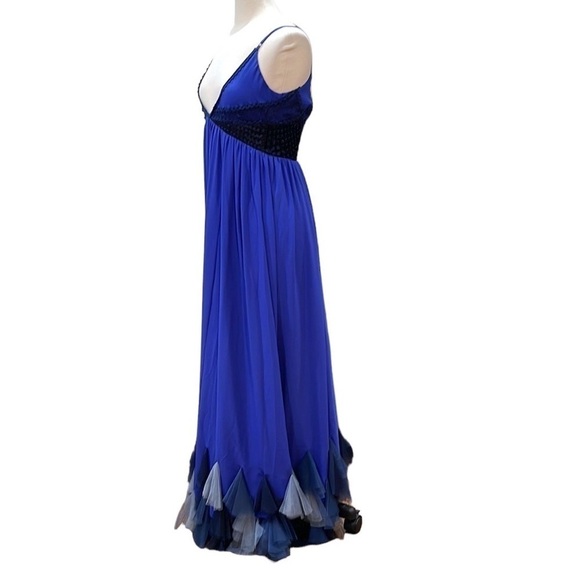 NWT Free People Forget Me Not Chiffon Maxi Dress SZ 8 Periwinkle Blue - Picture 7 of 15